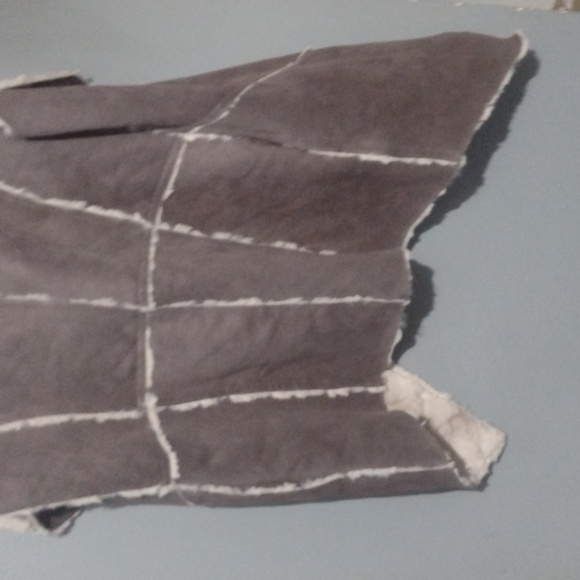 Altr’d State Womens M Fur Lined Suede Tan White Open Front Vest With Pockets - Picture 5 of 8